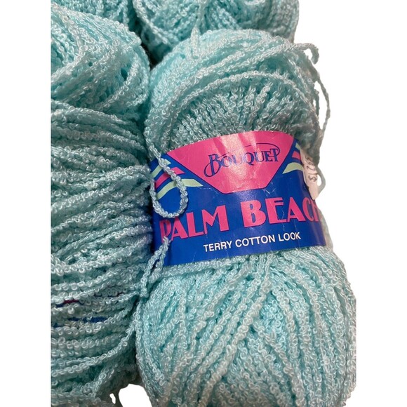 Bouquet Palm Beach Terry Cotton Look Yarn Lot Vintage - Picture 2 of 5